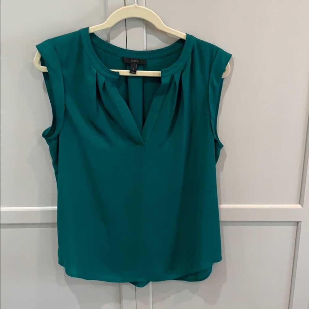 J Crew top in a beautiful emerald green.  Size 10